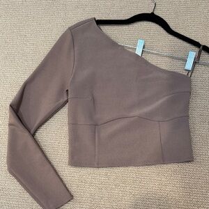 Abercrombie & Fitch One-Shoulder Brown Crop Top